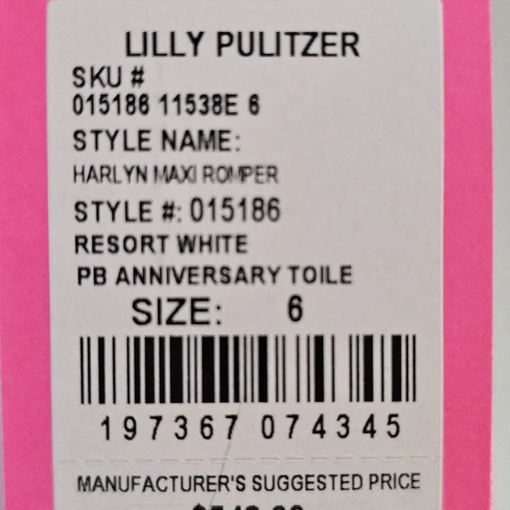 Lilly Pulitzer Pink HARLYN MAXI ROMPER 65TH Anniversary Toile- Size 6 - Picture 3 of 13